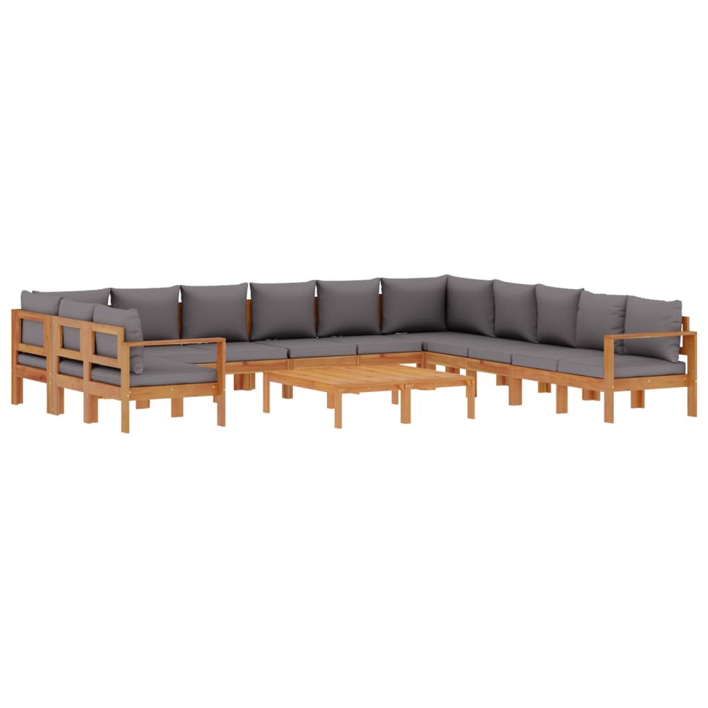 9-delige Loungeset met kussens massief acaciahout is nu te koop bij PeponiXL, paradijselijk wonen!