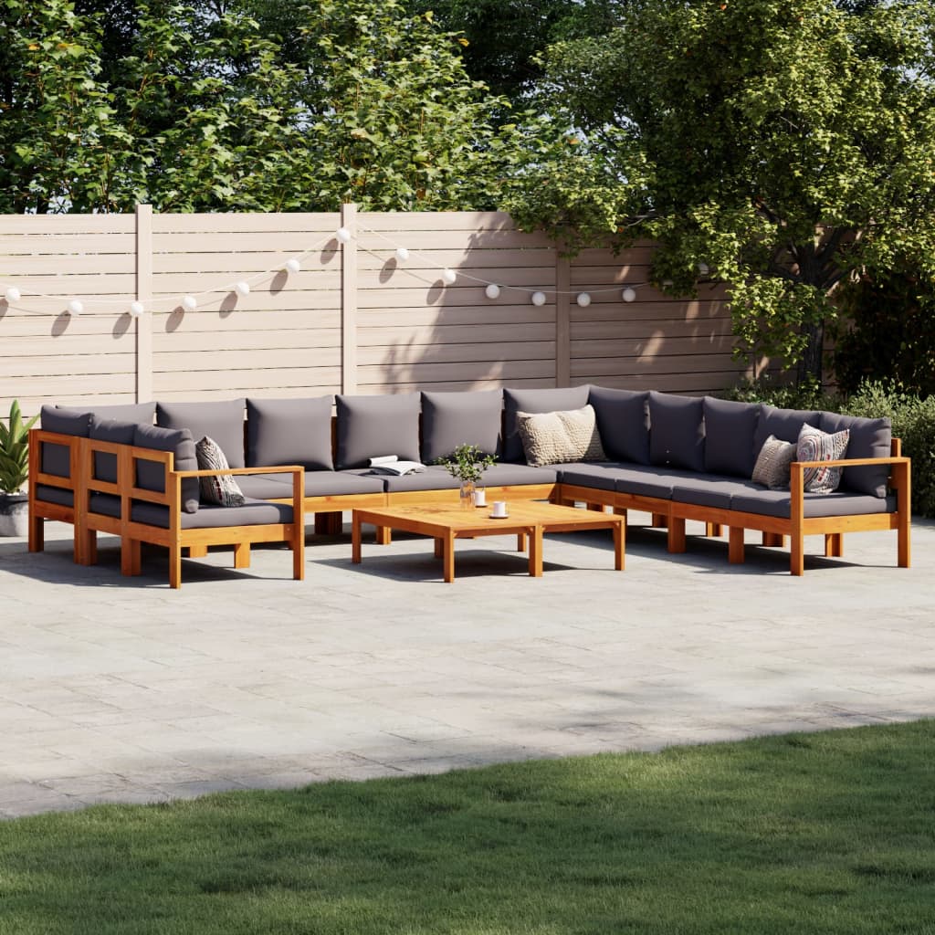 9-delige Loungeset met kussens massief acaciahout is nu te koop bij PeponiXL, paradijselijk wonen!