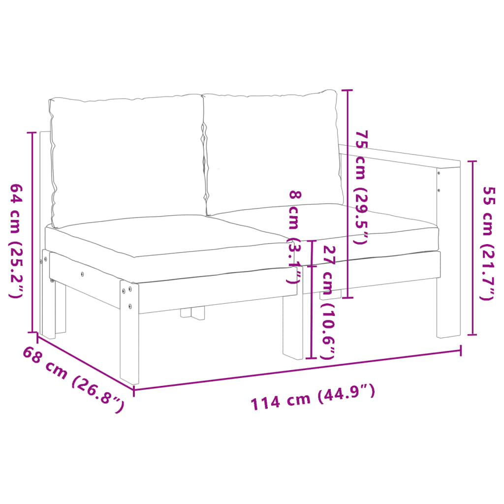4-delige Loungeset met kussens massief acaciahout is nu te koop bij PeponiXL, paradijselijk wonen!