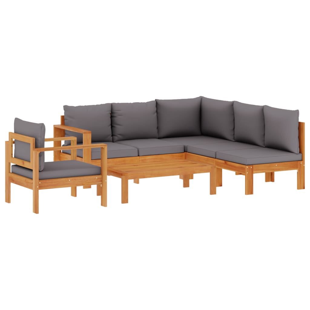5-delige Loungeset met kussens massief acaciahout is nu te koop bij PeponiXL, paradijselijk wonen!