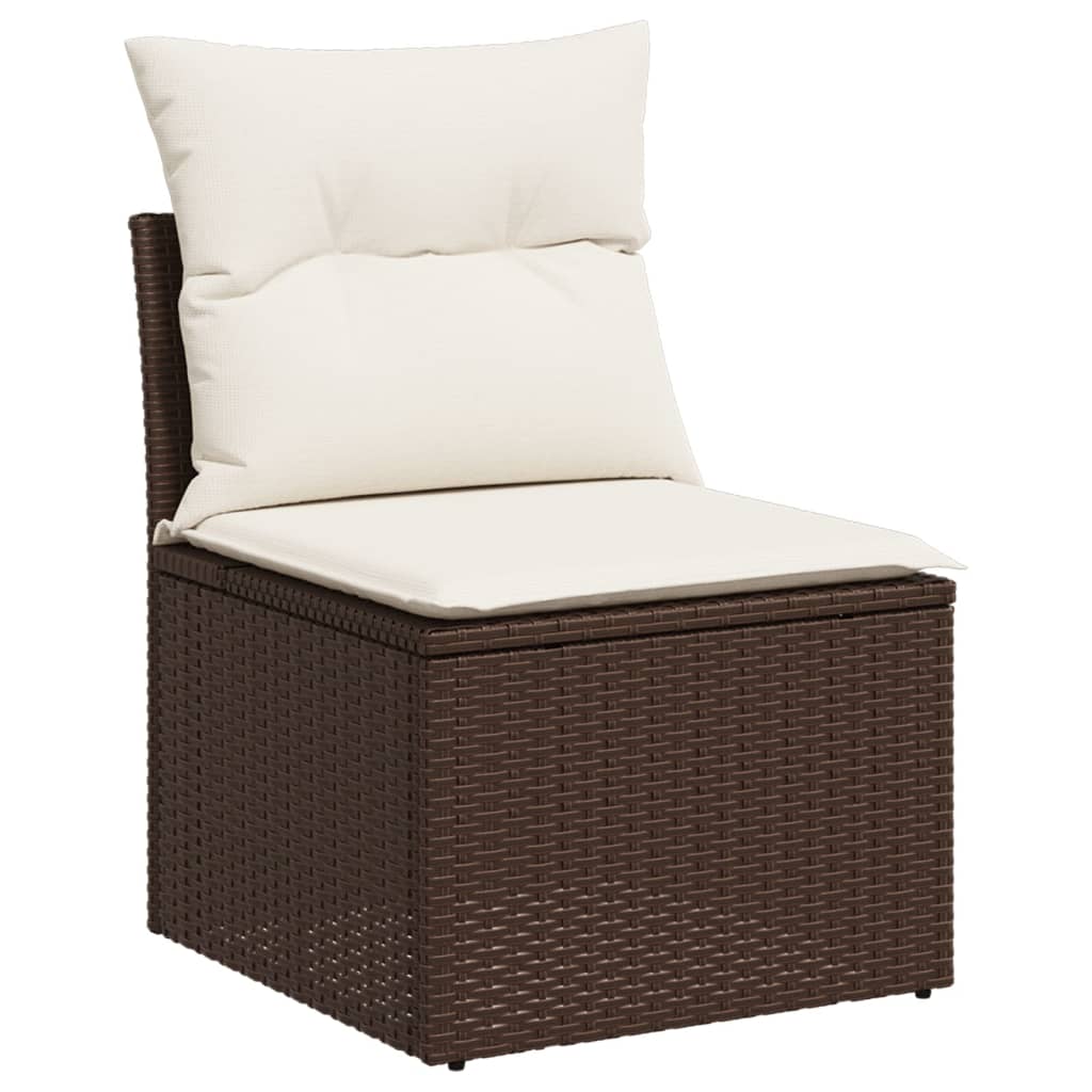 6-delige Loungeset met kussens poly rattan bruin is nu te koop bij PeponiXL, paradijselijk wonen!