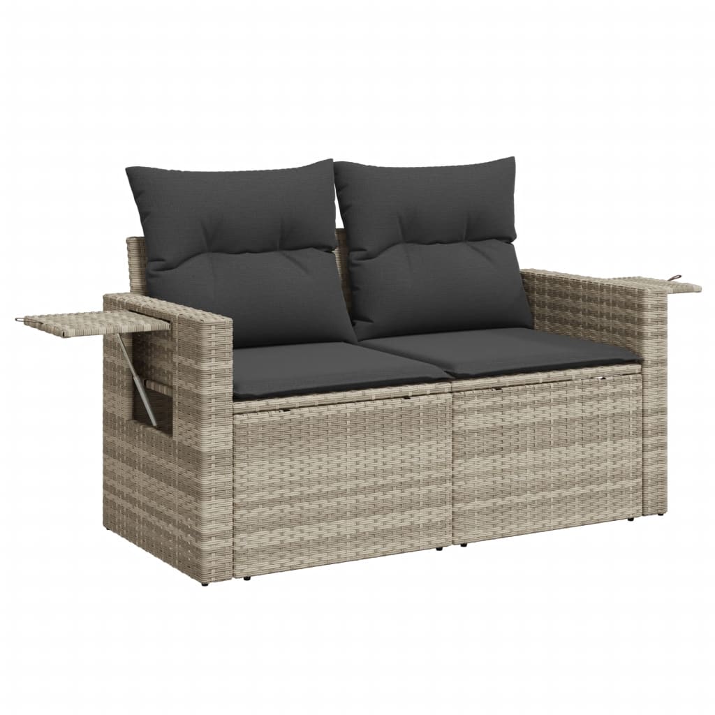 7-delige Loungeset met kussens poly rattan lichtgrijs is nu te koop bij PeponiXL, paradijselijk wonen!