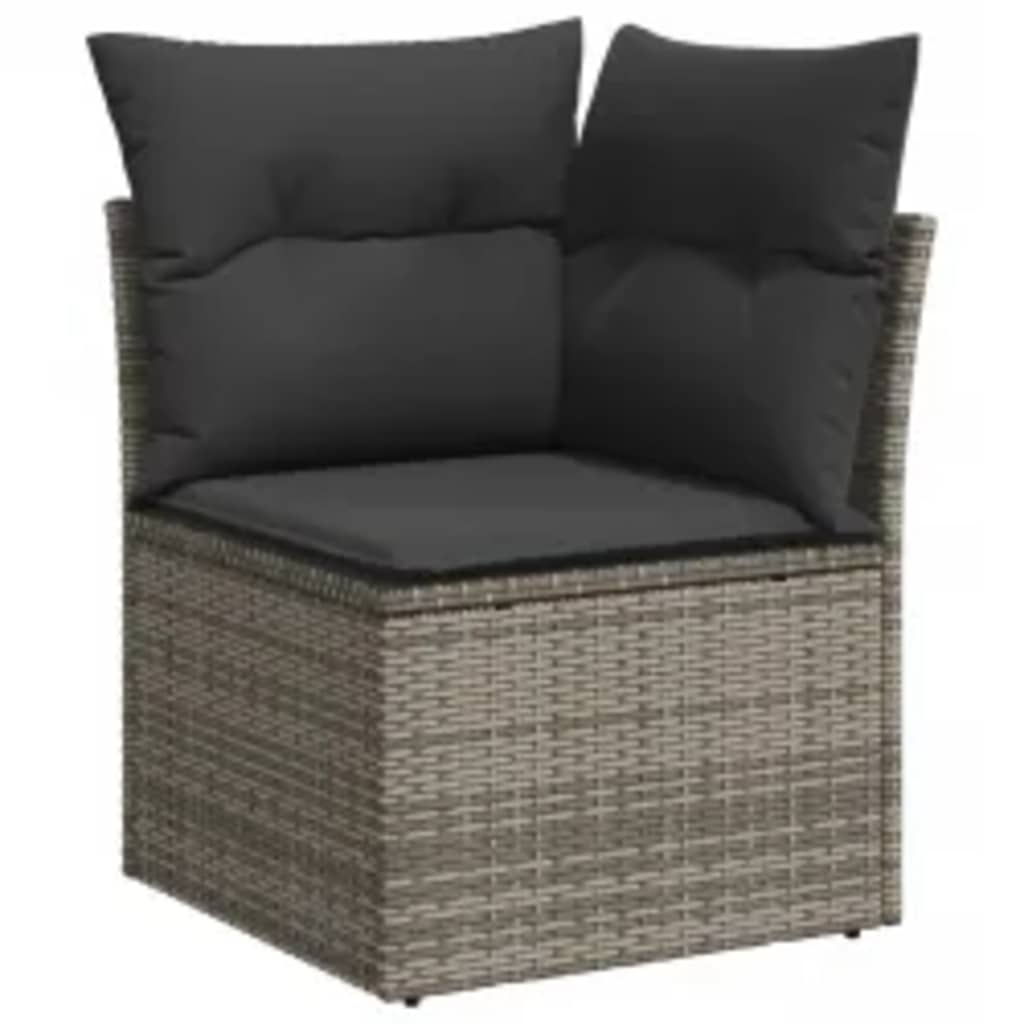 8-delige Loungeset met kussens poly rattan grijs is nu te koop bij PeponiXL, paradijselijk wonen!