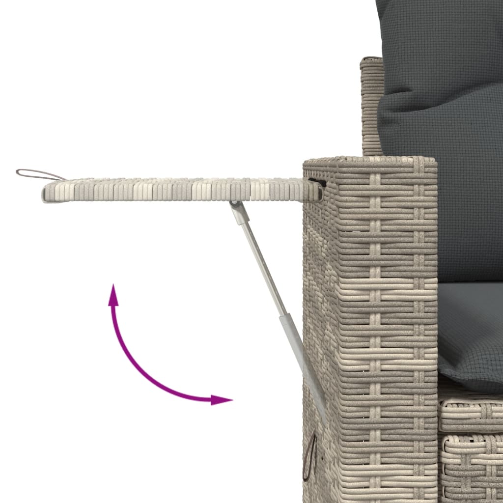 5-delige Loungeset met kussens poly rattan lichtgrijs is nu te koop bij PeponiXL, paradijselijk wonen!
