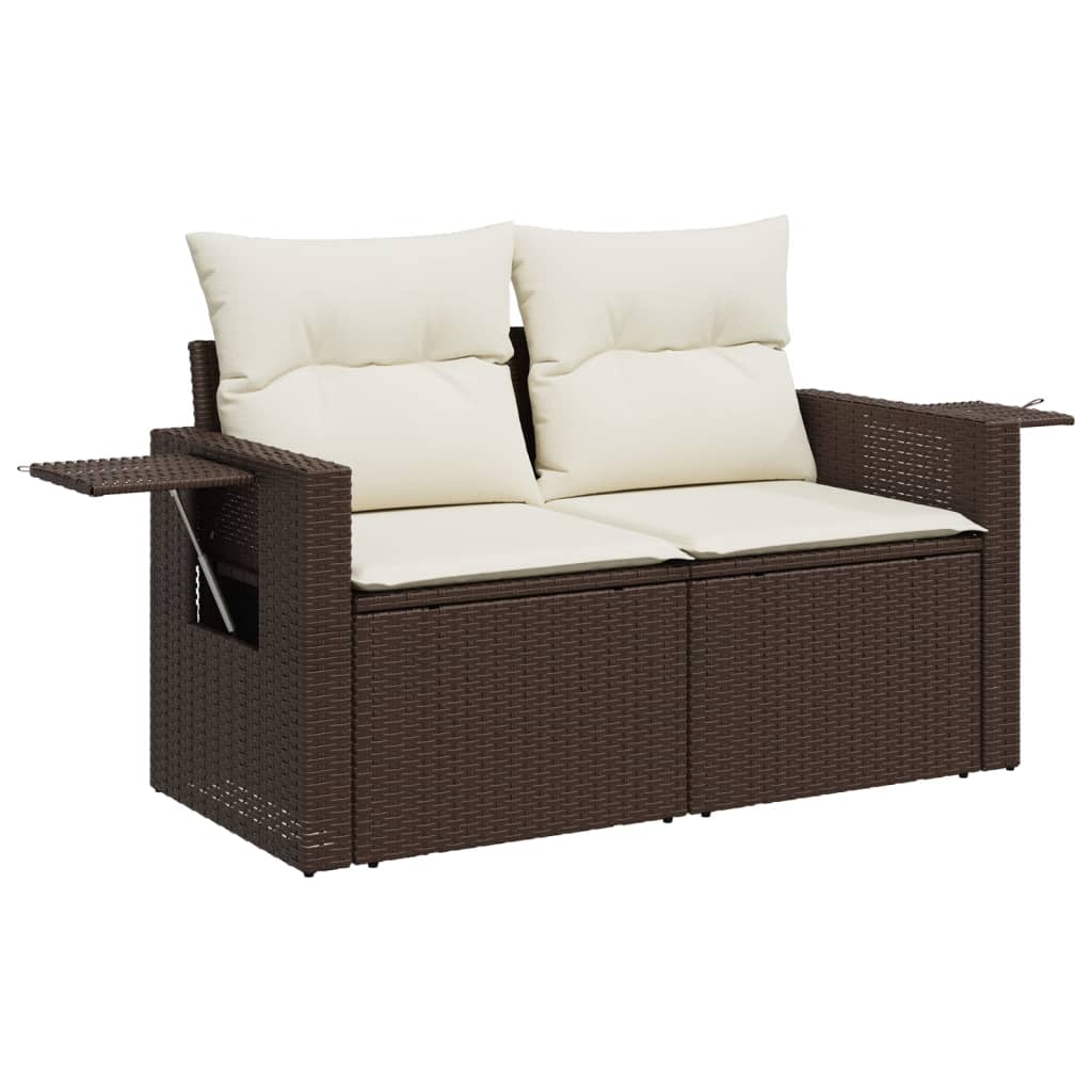 9-delige Loungeset met kussens poly rattan bruin is nu te koop bij PeponiXL, paradijselijk wonen!