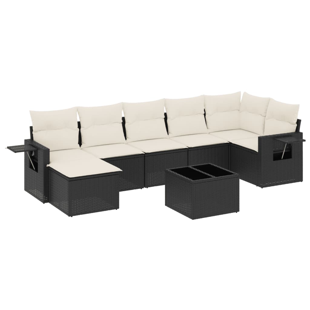 8-delige Loungeset met kussens poly rattan zwart is nu te koop bij PeponiXL, paradijselijk wonen!