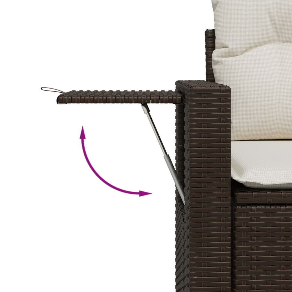 8-delige Loungeset met kussens poly rattan bruin is nu te koop bij PeponiXL, paradijselijk wonen!