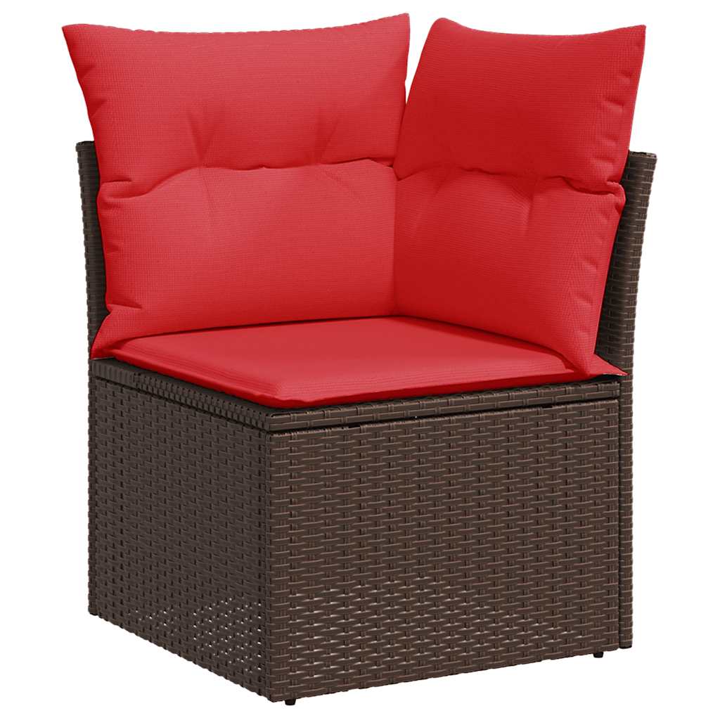 6-delige tuinbankset met kussens, bruin polyrotan is nu te koop bij PeponiXL, paradijselijk wonen!