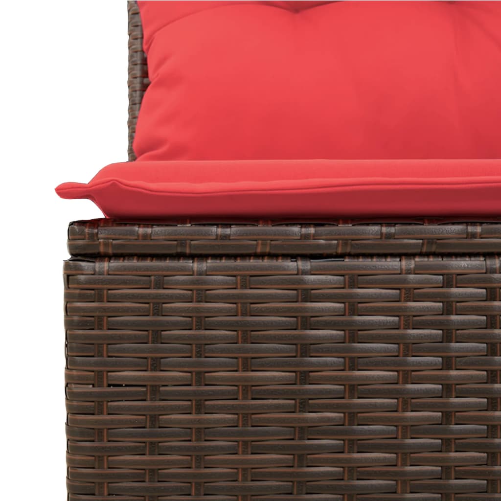10-delige tuinbankset met kussens, bruin polyrotan is nu te koop bij PeponiXL, paradijselijk wonen!