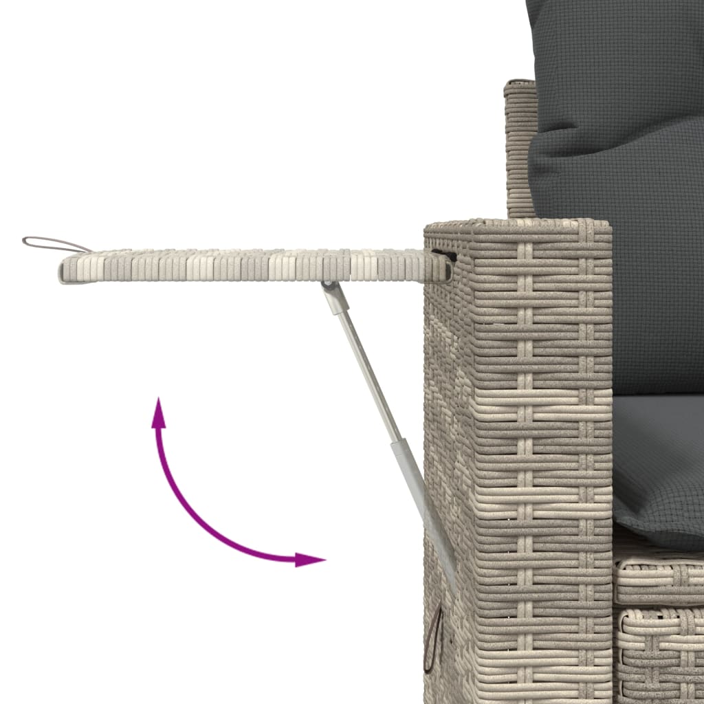9-delige Loungeset met kussens poly rattan lichtgrijs is nu te koop bij PeponiXL, paradijselijk wonen!