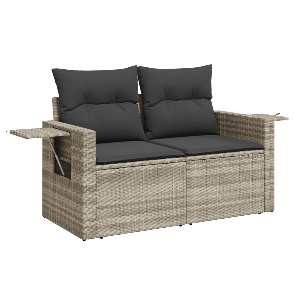 10-delige Loungeset met kussens poly rattan lichtgrijs is nu te koop bij PeponiXL, paradijselijk wonen!