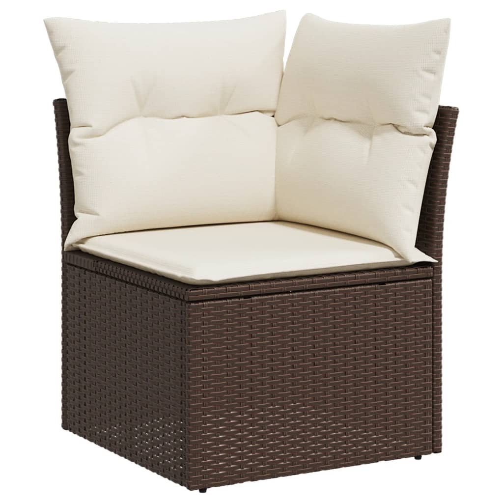 10-delige Loungeset met kussens poly rattan bruin is nu te koop bij PeponiXL, paradijselijk wonen!