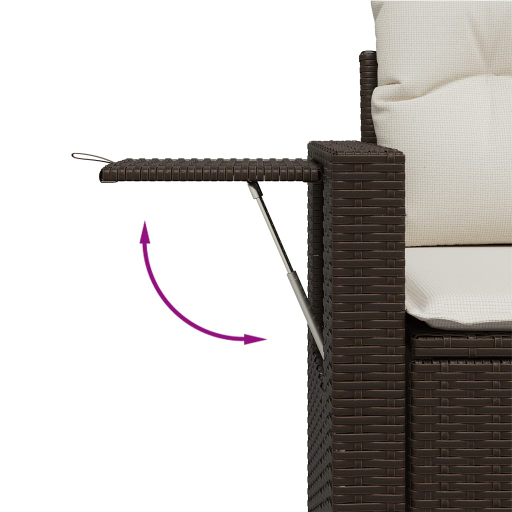 11-delige Loungeset met kussens poly rattan bruin is nu te koop bij PeponiXL, paradijselijk wonen!
