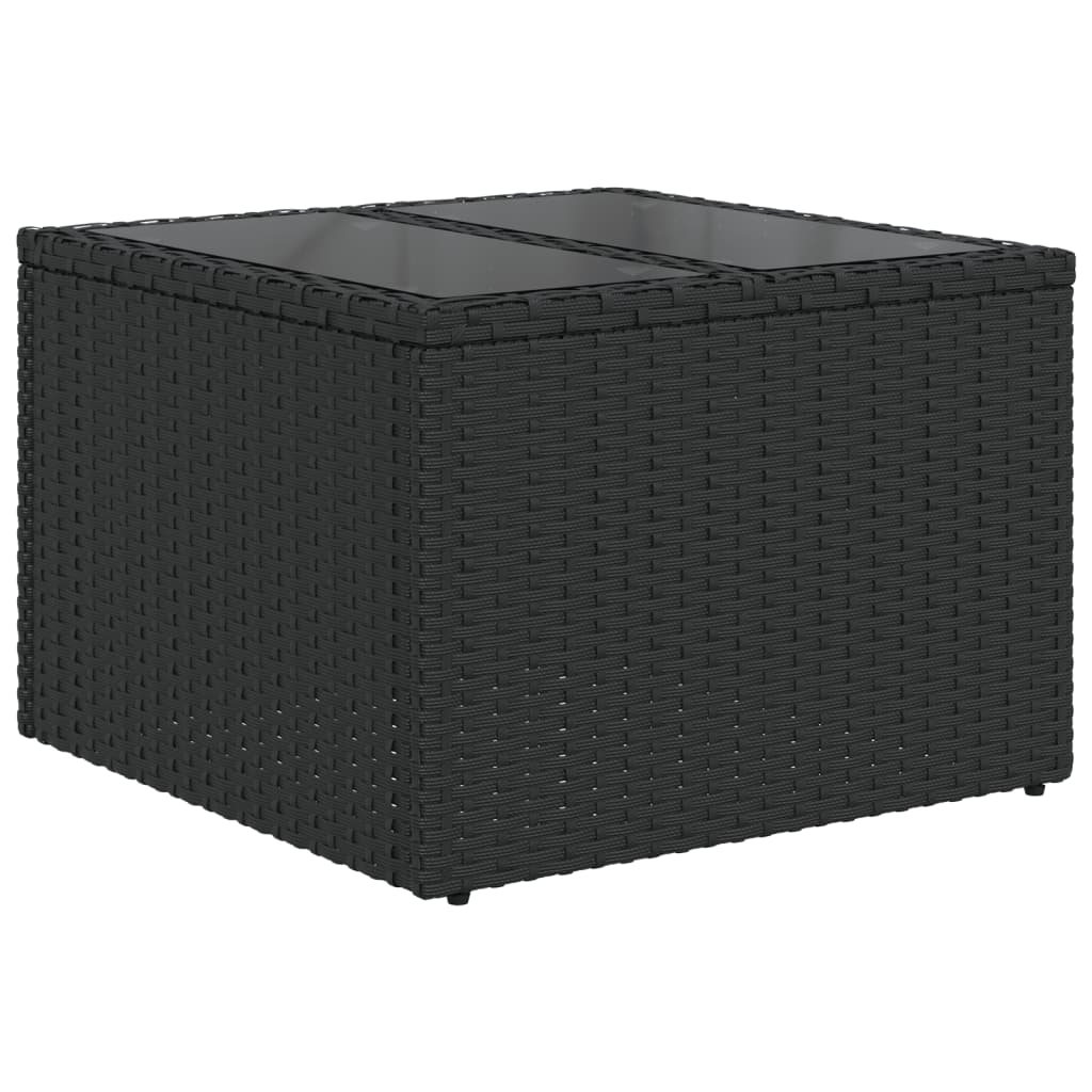 11-delige tuinbankset met kussens, zwart polyrotan is nu te koop bij PeponiXL, paradijselijk wonen!