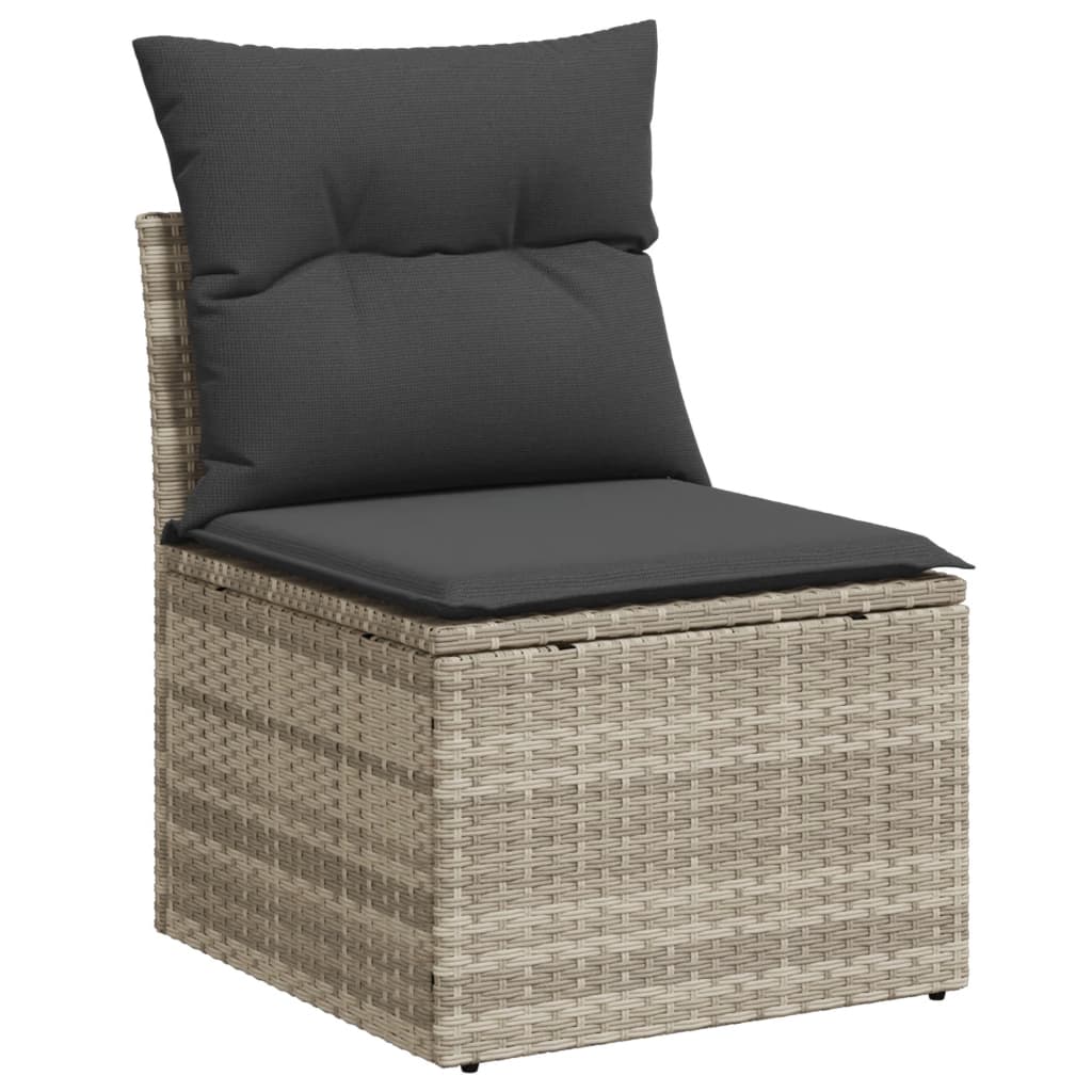 4-delige Loungeset met kussens poly rattan lichtgrijs is nu te koop bij PeponiXL, paradijselijk wonen!