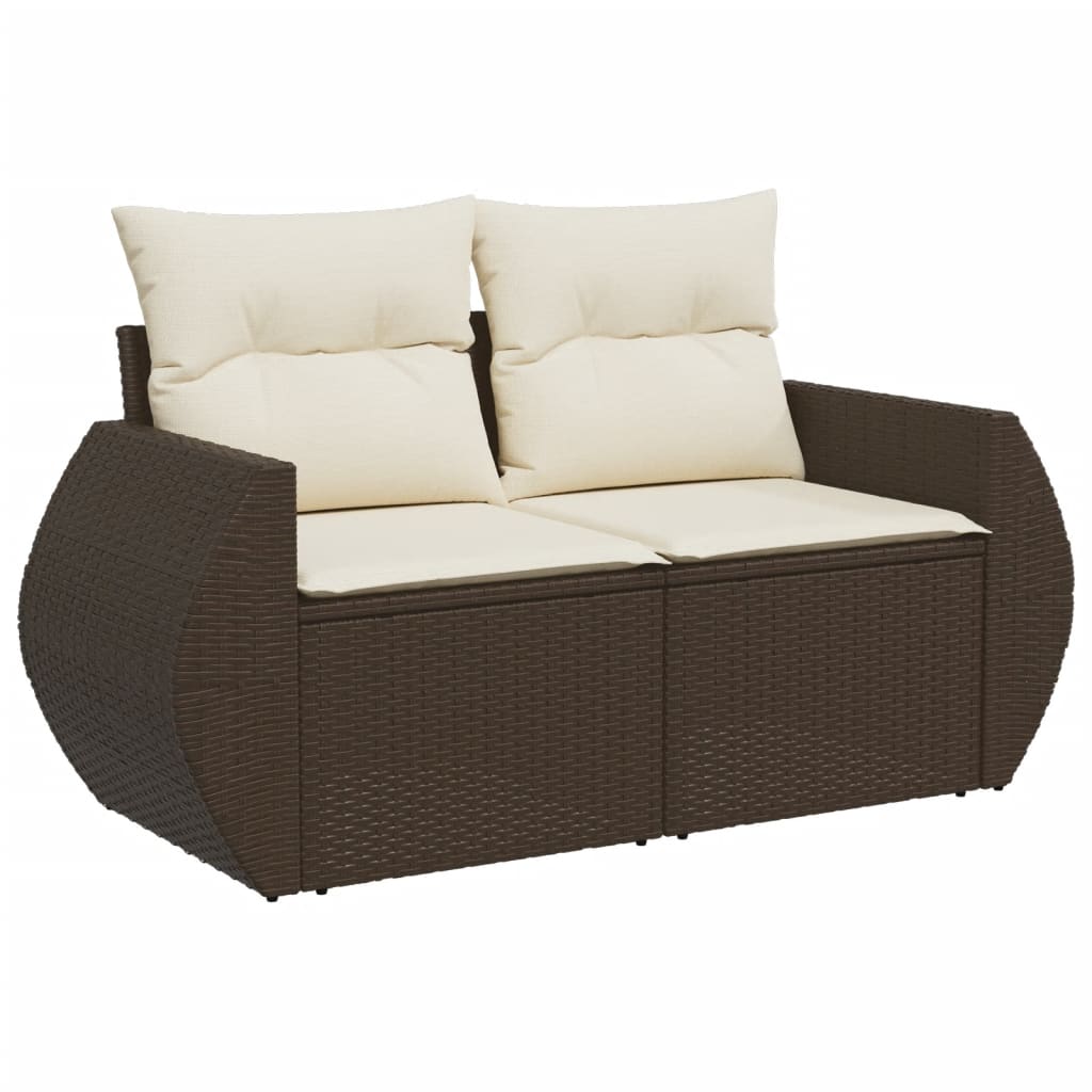 6-delige Loungeset met kussens poly rattan bruin is nu te koop bij PeponiXL, paradijselijk wonen!
