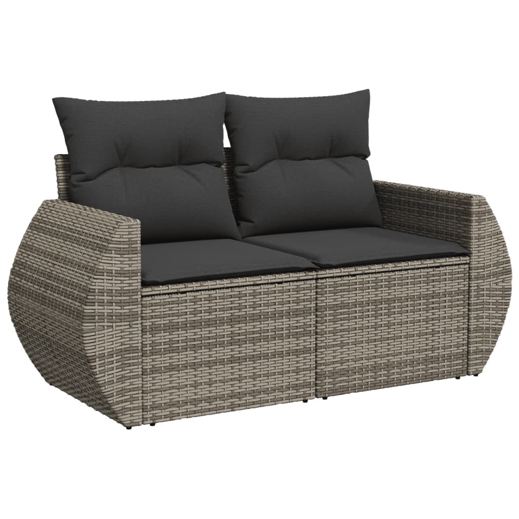 4-delige Loungeset met kussens poly rattan grijs is nu te koop bij PeponiXL, paradijselijk wonen!