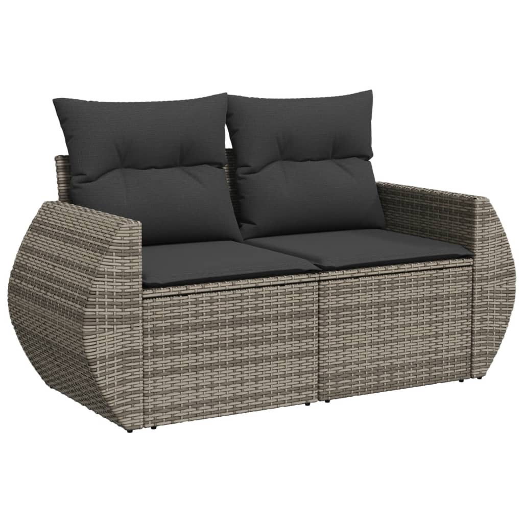 5-delige Loungeset met kussens poly rattan grijs is nu te koop bij PeponiXL, paradijselijk wonen!
