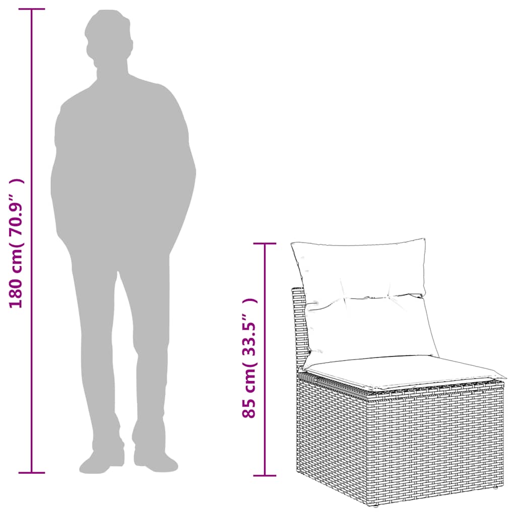 6-delige tuinbankset met kussens, bruin polyrotan is nu te koop bij PeponiXL, paradijselijk wonen!