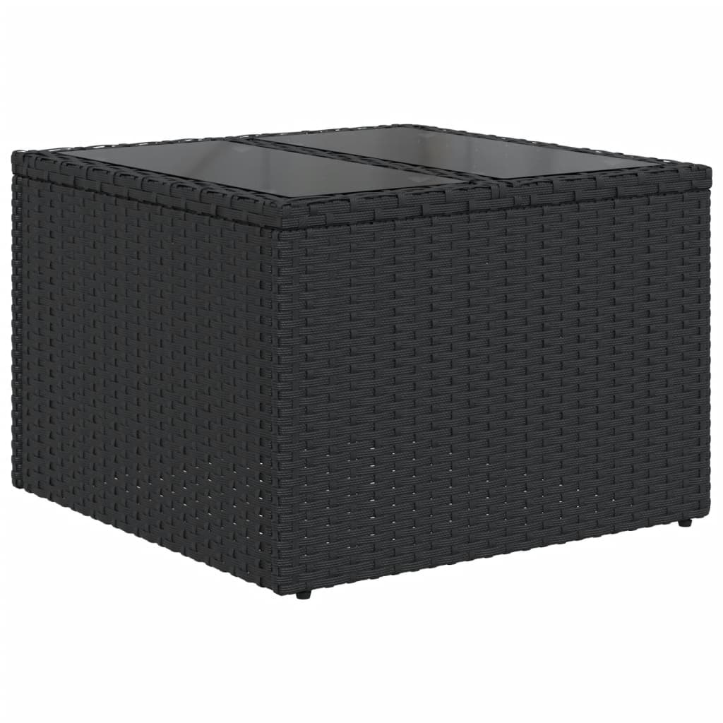 7-delige tuinbankset met kussens van zwart polyrotan is nu te koop bij PeponiXL, paradijselijk wonen!