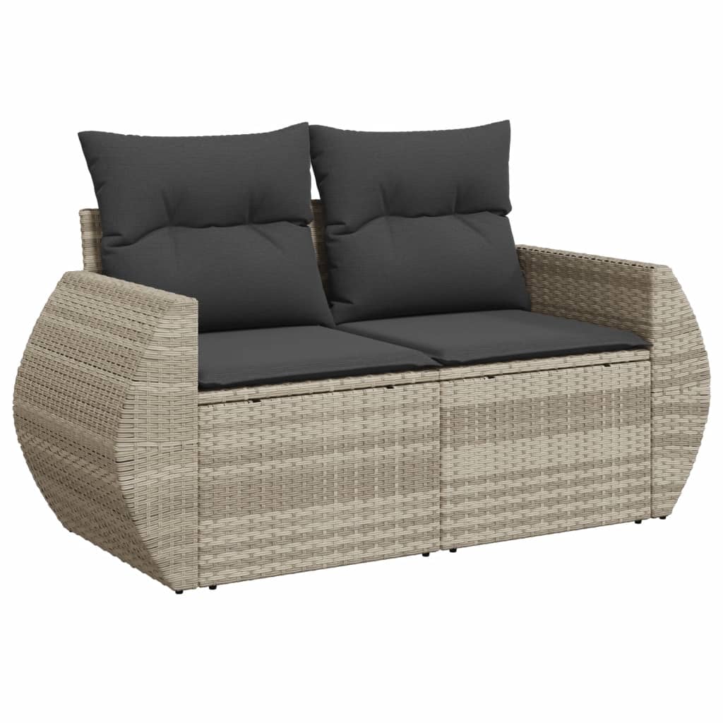 7-delige Loungeset met kussens poly rattan lichtgrijs is nu te koop bij PeponiXL, paradijselijk wonen!