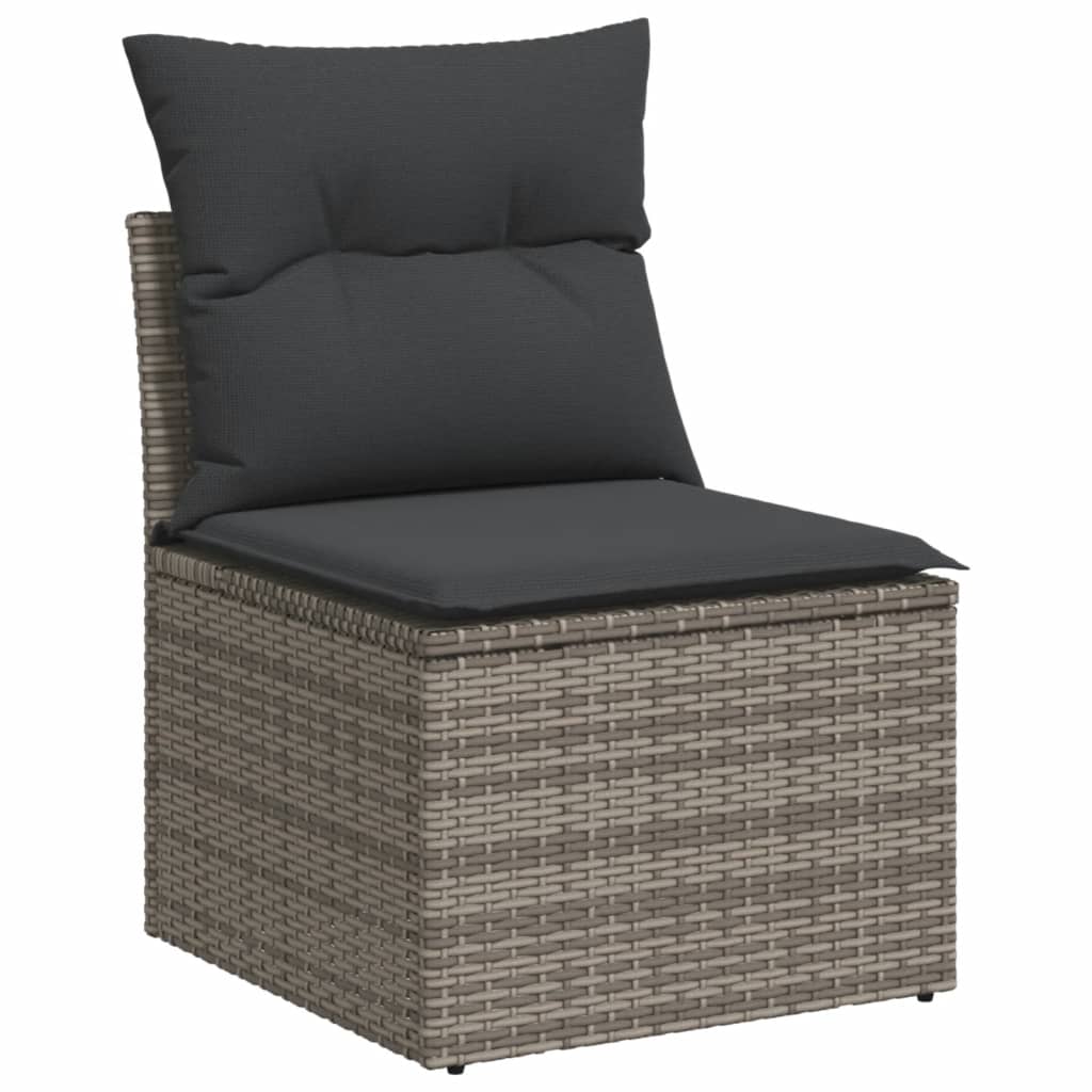 9-delige Loungeset met kussens poly rattan grijs is nu te koop bij PeponiXL, paradijselijk wonen!