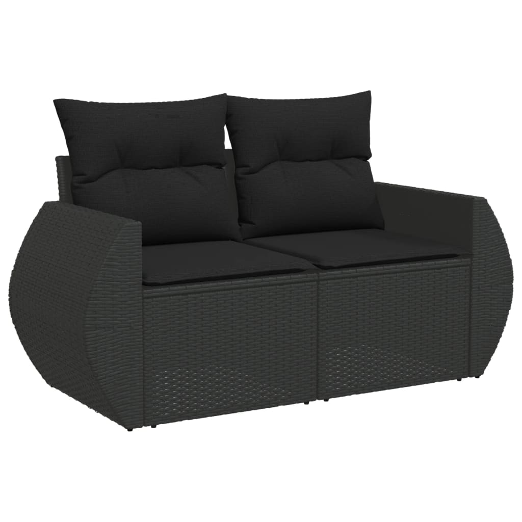 6-delige Loungeset met kussens poly rattan zwart is nu te koop bij PeponiXL, paradijselijk wonen!