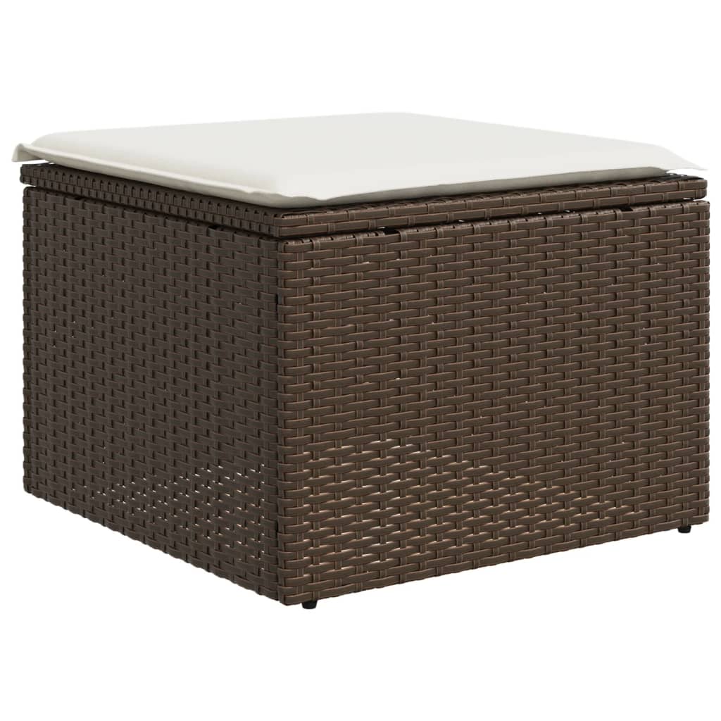 7-delige Loungeset met kussens poly rattan bruin is nu te koop bij PeponiXL, paradijselijk wonen!