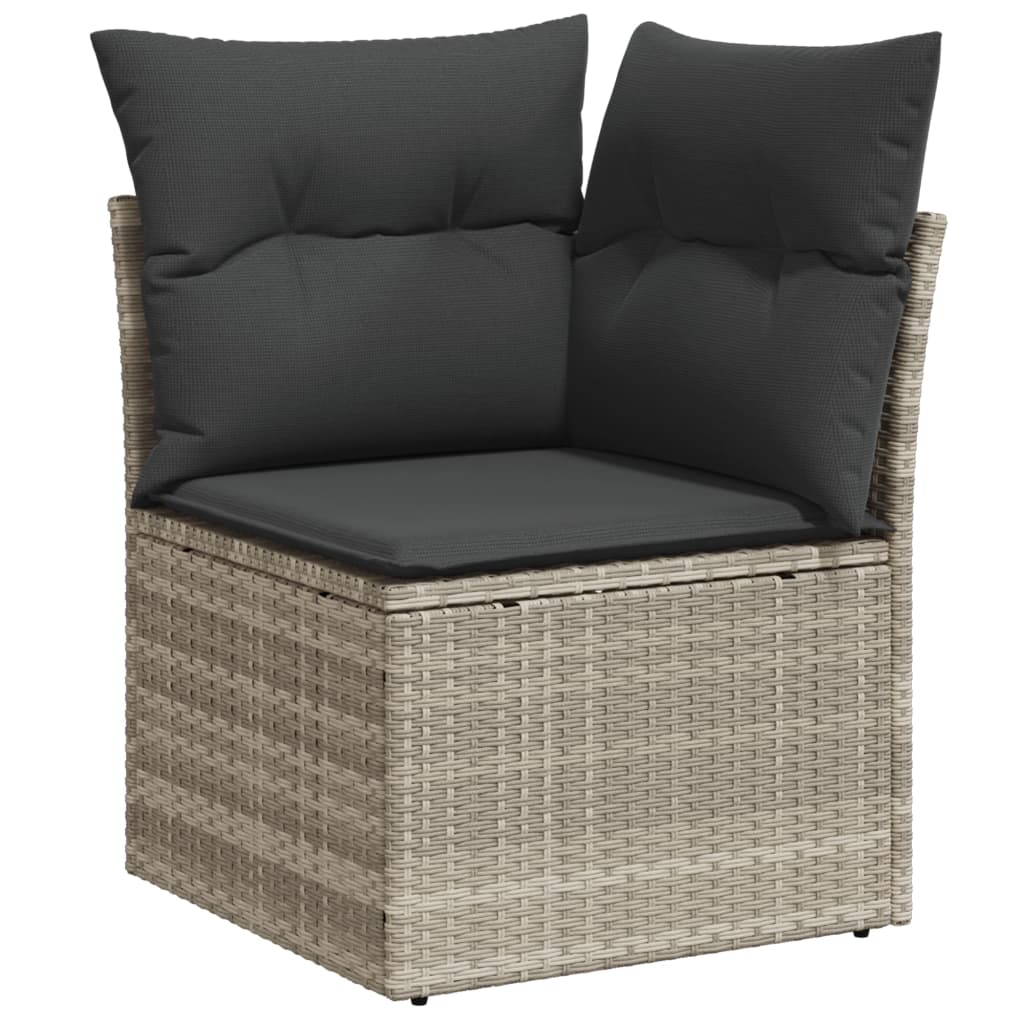 7-delige Loungeset met kussens poly rattan lichtgrijs is nu te koop bij PeponiXL, paradijselijk wonen!