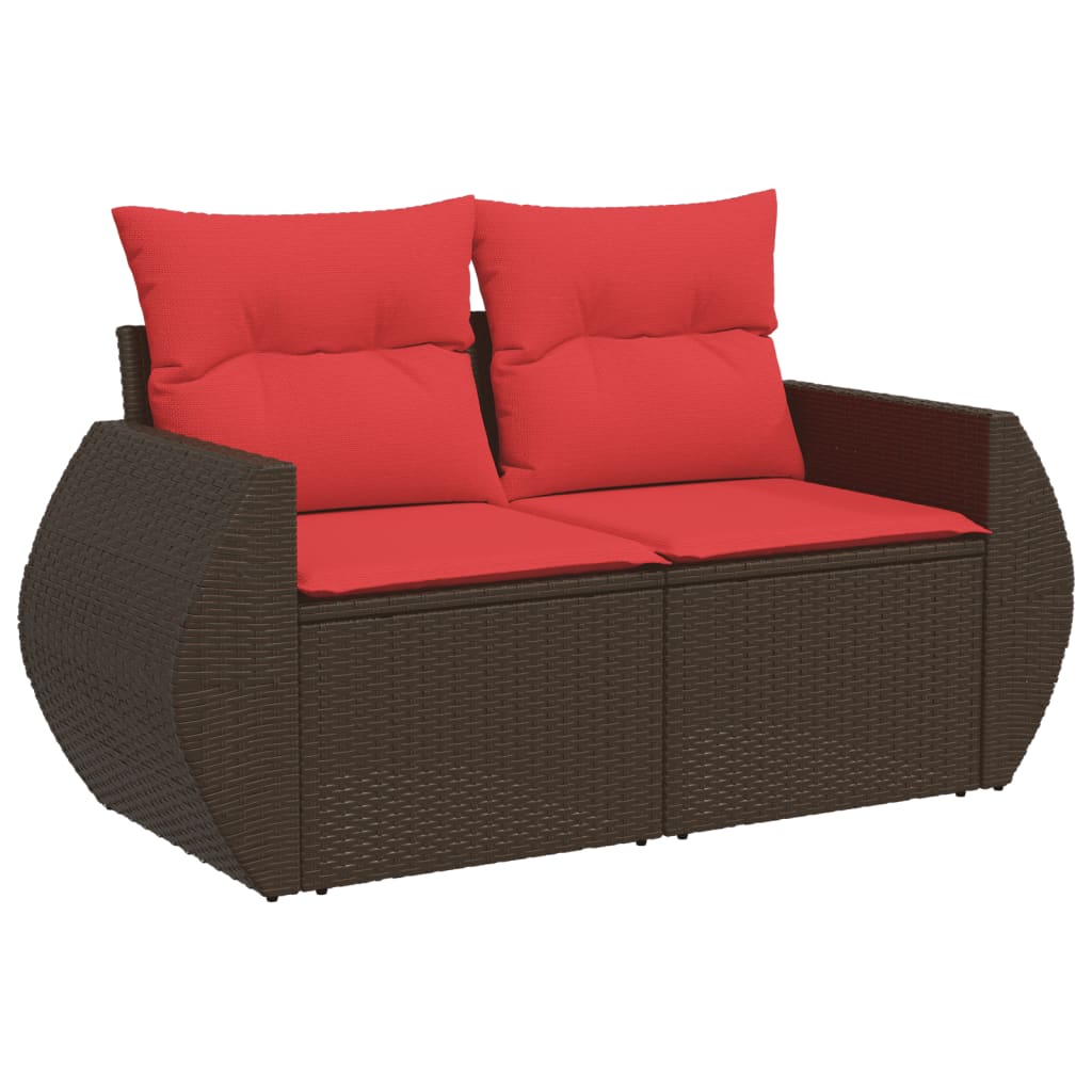 8-delige tuinbankset met kussens, bruin polyrotan is nu te koop bij PeponiXL, paradijselijk wonen!