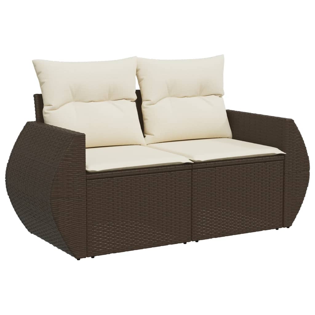 6-delige Loungeset met kussens poly rattan bruin is nu te koop bij PeponiXL, paradijselijk wonen!