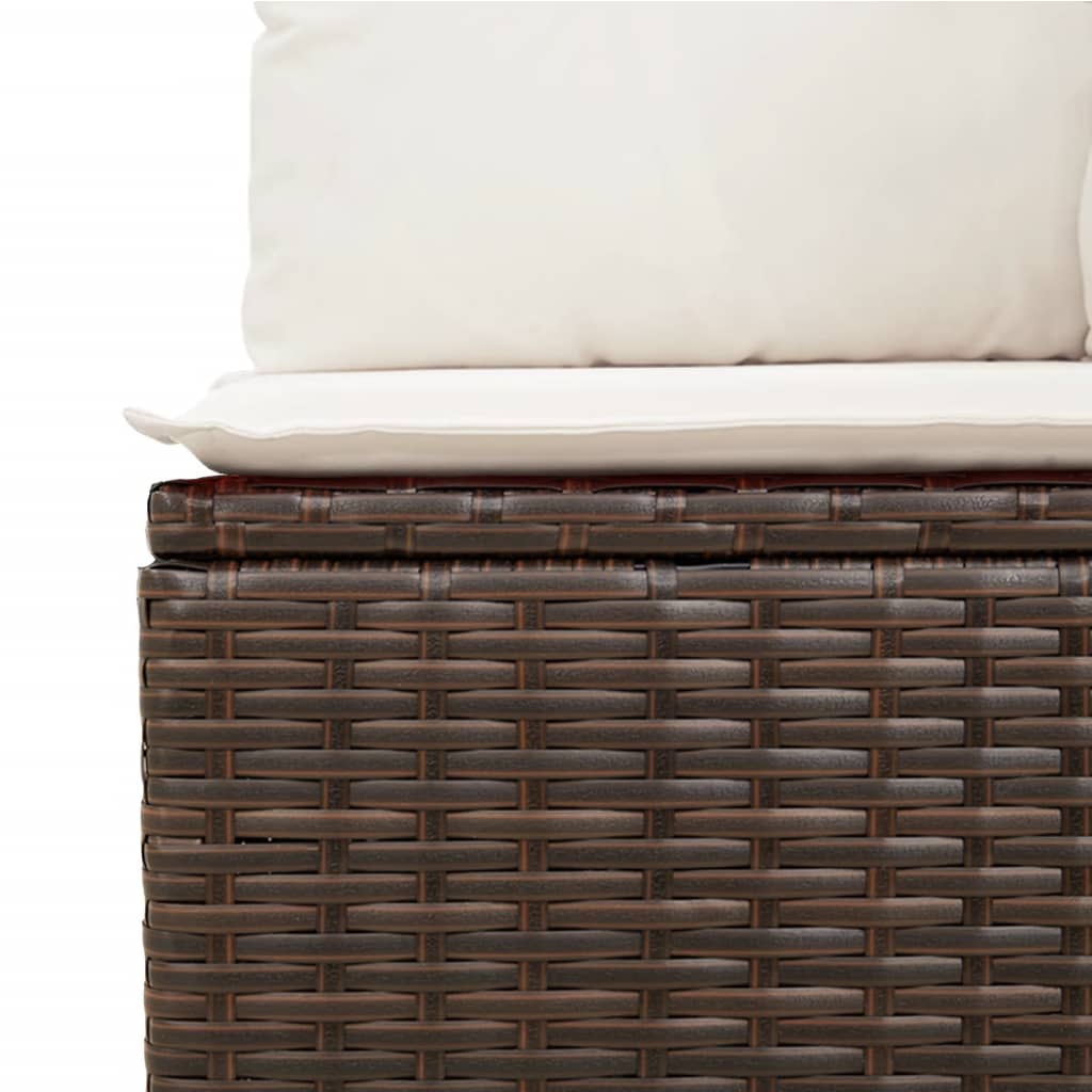 6-delige Loungeset met kussens poly rattan bruin is nu te koop bij PeponiXL, paradijselijk wonen!