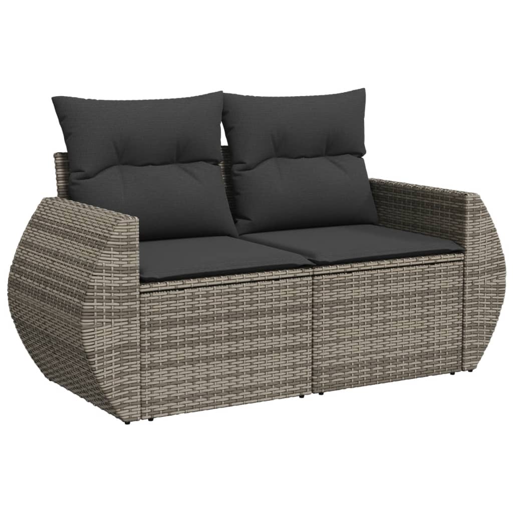 8-delige Loungeset met kussens poly rattan grijs is nu te koop bij PeponiXL, paradijselijk wonen!