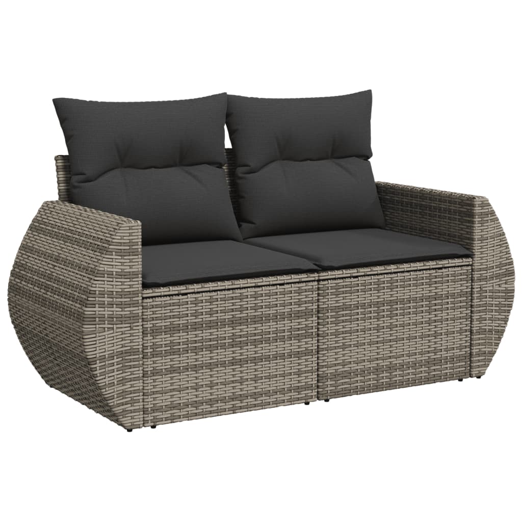 10-delige Loungeset met kussens poly rattan grijs is nu te koop bij PeponiXL, paradijselijk wonen!