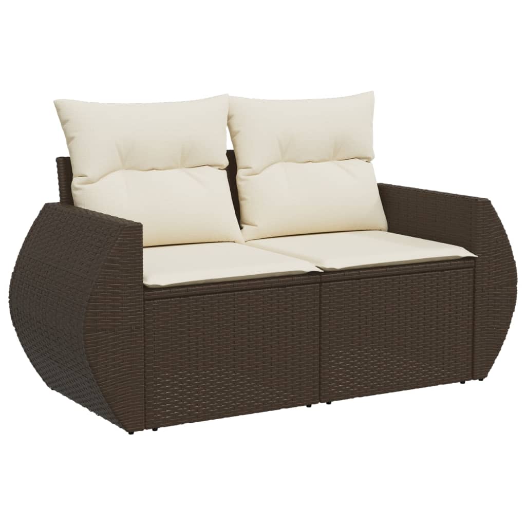 9-delige Loungeset met kussens poly rattan bruin is nu te koop bij PeponiXL, paradijselijk wonen!