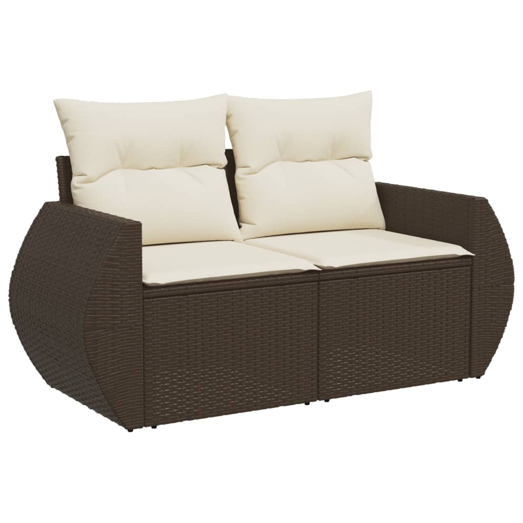 10-delige Loungeset met kussens poly rattan bruin is nu te koop bij PeponiXL, paradijselijk wonen!