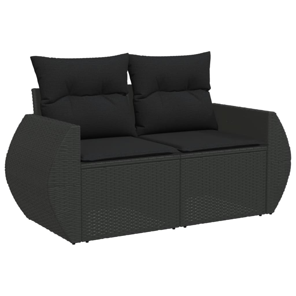 11-delige Loungeset met kussens poly rattan zwart is nu te koop bij PeponiXL, paradijselijk wonen!