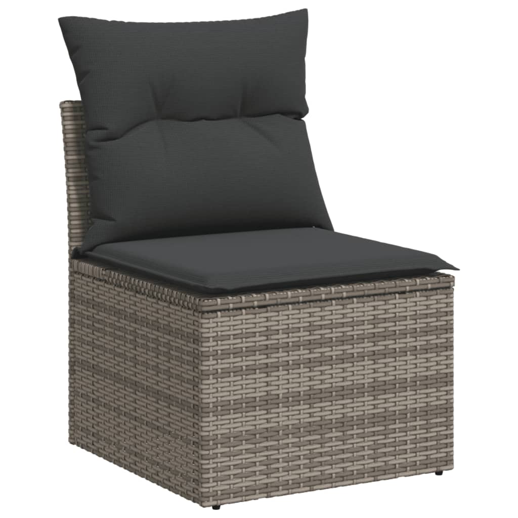 4-delige tuinbankset met kussens, grijs polyrotan is nu te koop bij PeponiXL, paradijselijk wonen!