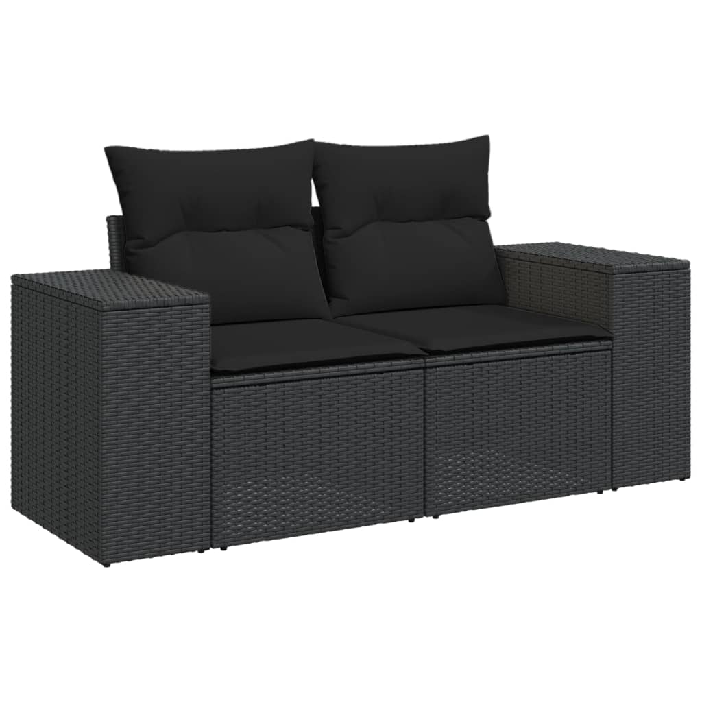 6-delige Loungeset met kussens poly rattan zwart is nu te koop bij PeponiXL, paradijselijk wonen!