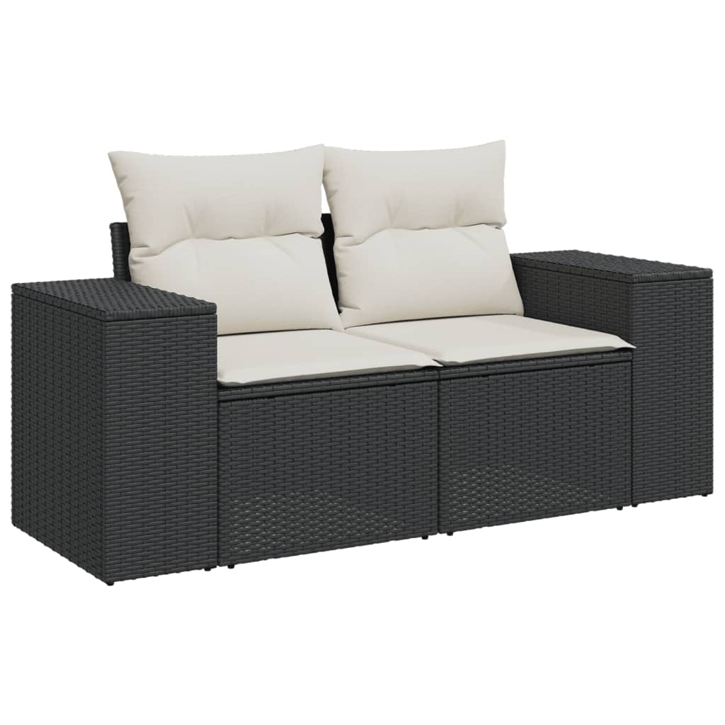 6-delige Loungeset met kussens poly rattan zwart is nu te koop bij PeponiXL, paradijselijk wonen!