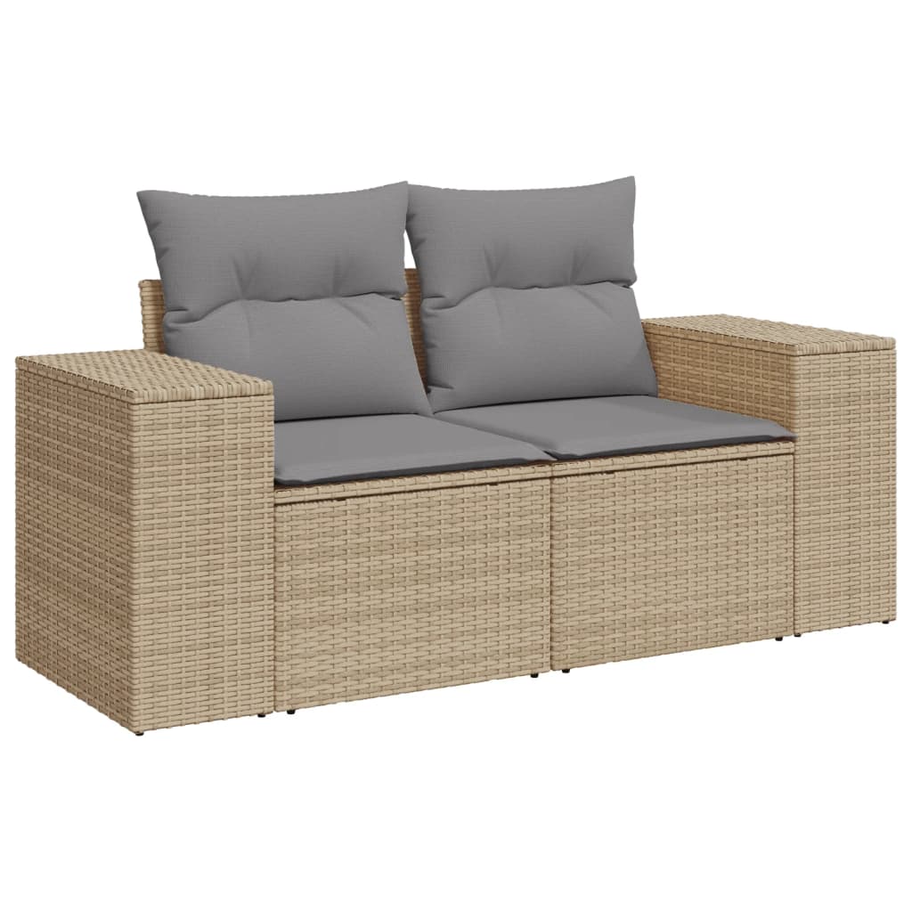 9-delige Loungeset met kussens poly rattan beige is nu te koop bij PeponiXL, paradijselijk wonen!