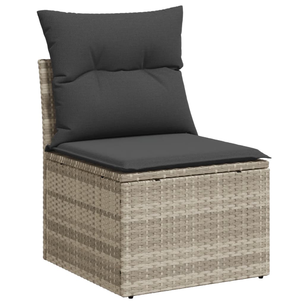 9-delige Loungeset met kussens poly rattan lichtgrijs is nu te koop bij PeponiXL, paradijselijk wonen!