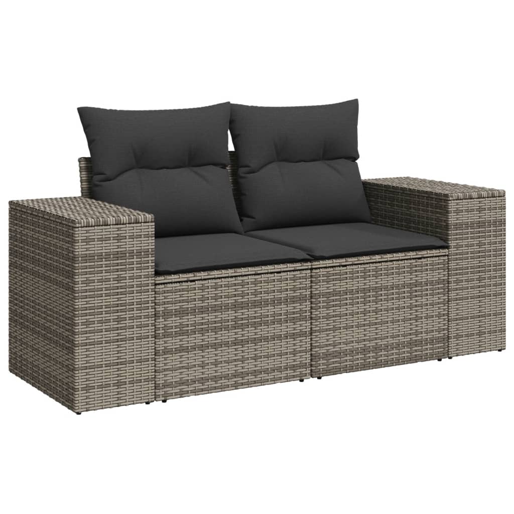 9-delige Loungeset met kussens poly rattan grijs is nu te koop bij PeponiXL, paradijselijk wonen!