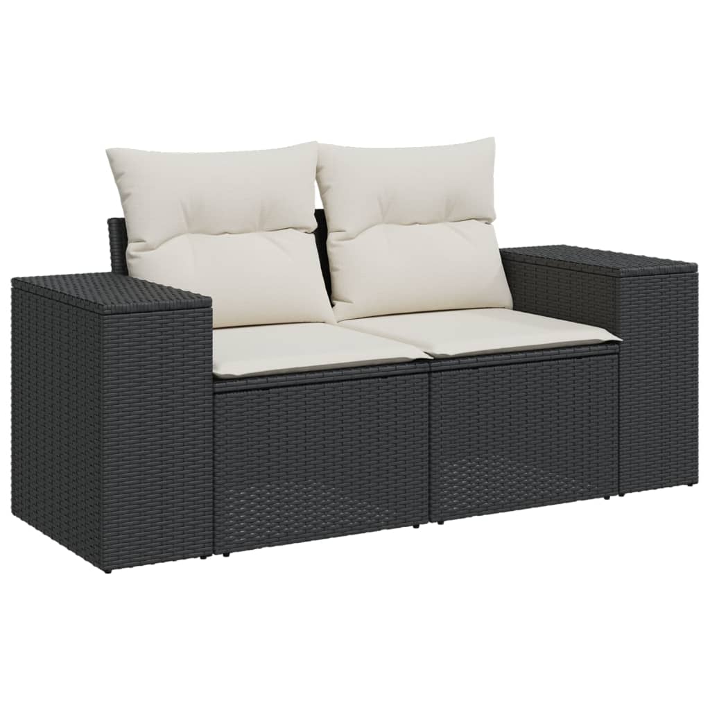 5-delige Loungeset met kussens poly rattan zwart is nu te koop bij PeponiXL, paradijselijk wonen!