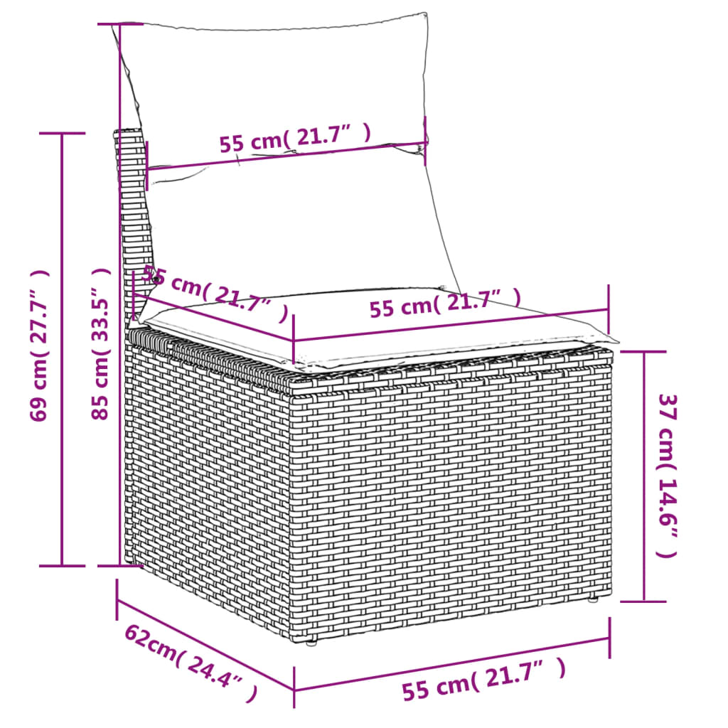 5-delige tuinbankset met kussens, bruin polyrotan is nu te koop bij PeponiXL, paradijselijk wonen!