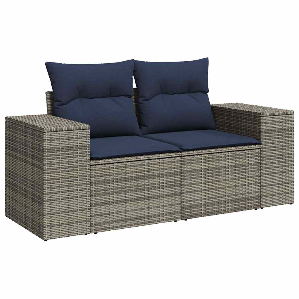 6-delige tuinbankset met kussens, grijs polyrotan is nu te koop bij PeponiXL, paradijselijk wonen!
