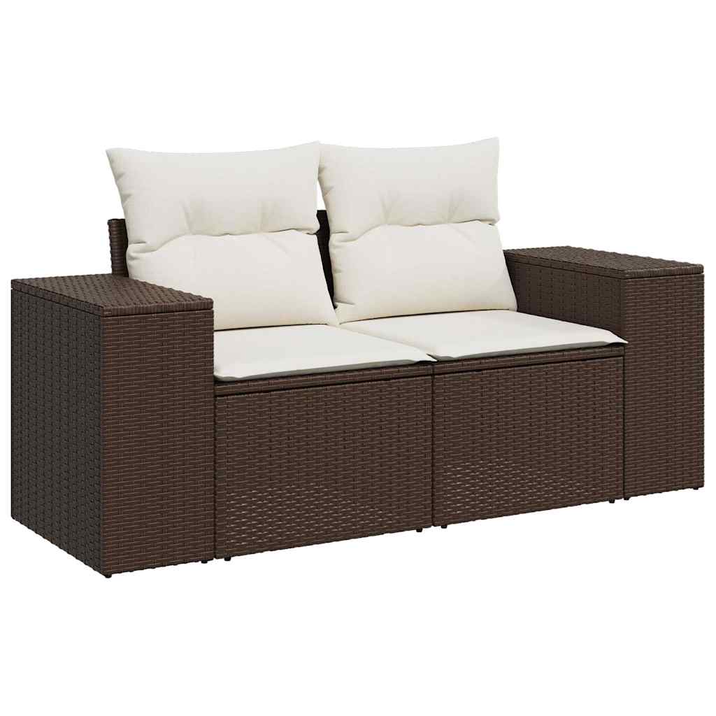 6-delige Loungeset met kussens poly rattan bruin is nu te koop bij PeponiXL, paradijselijk wonen!