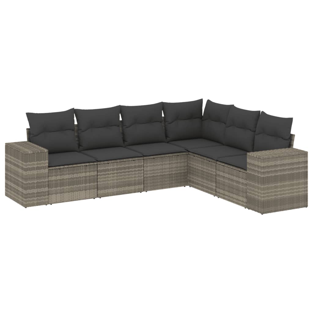 6-delige Loungeset met kussens poly rattan lichtgrijs is nu te koop bij PeponiXL, paradijselijk wonen!