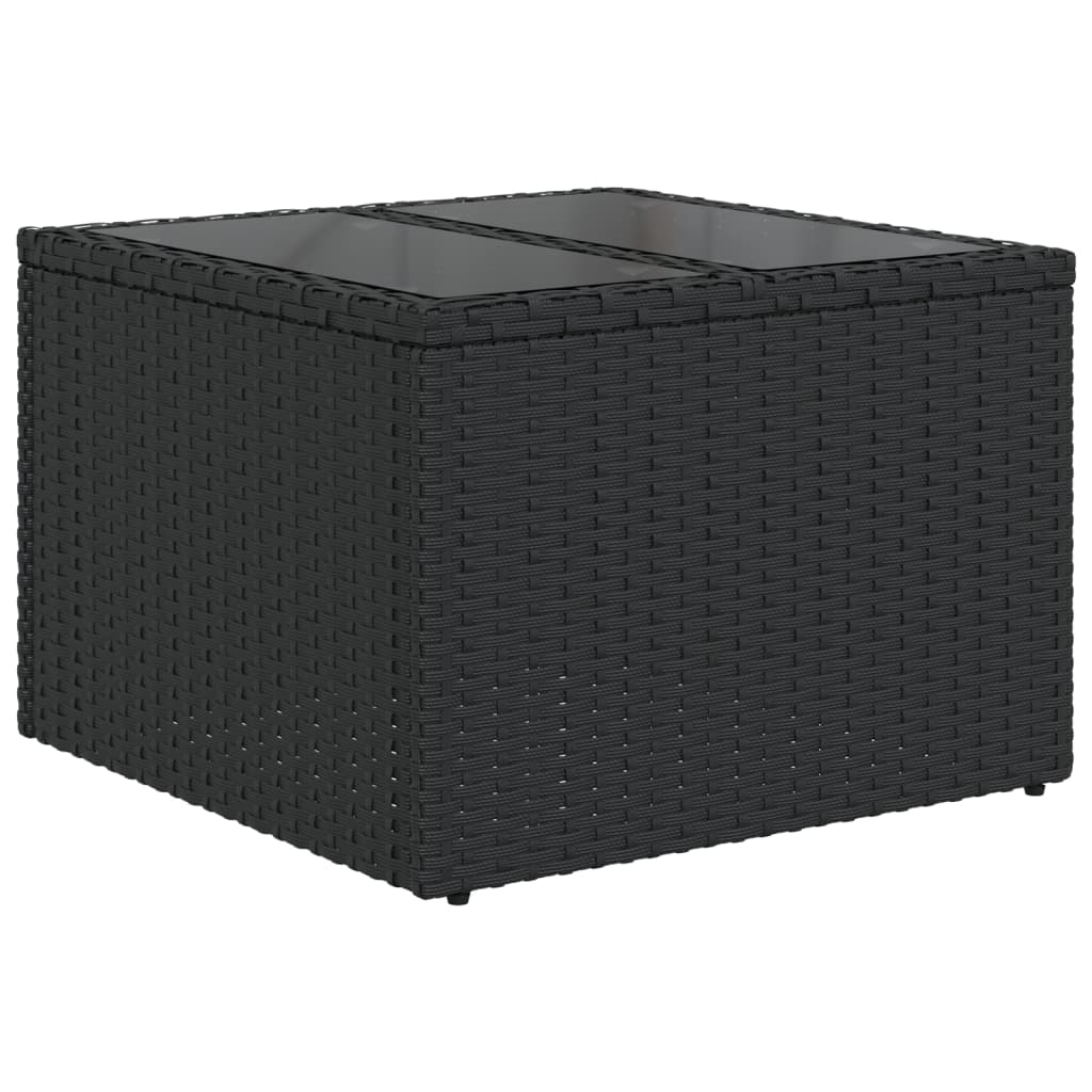 7-delige tuinbankset met kussens van zwart polyrotan is nu te koop bij PeponiXL, paradijselijk wonen!