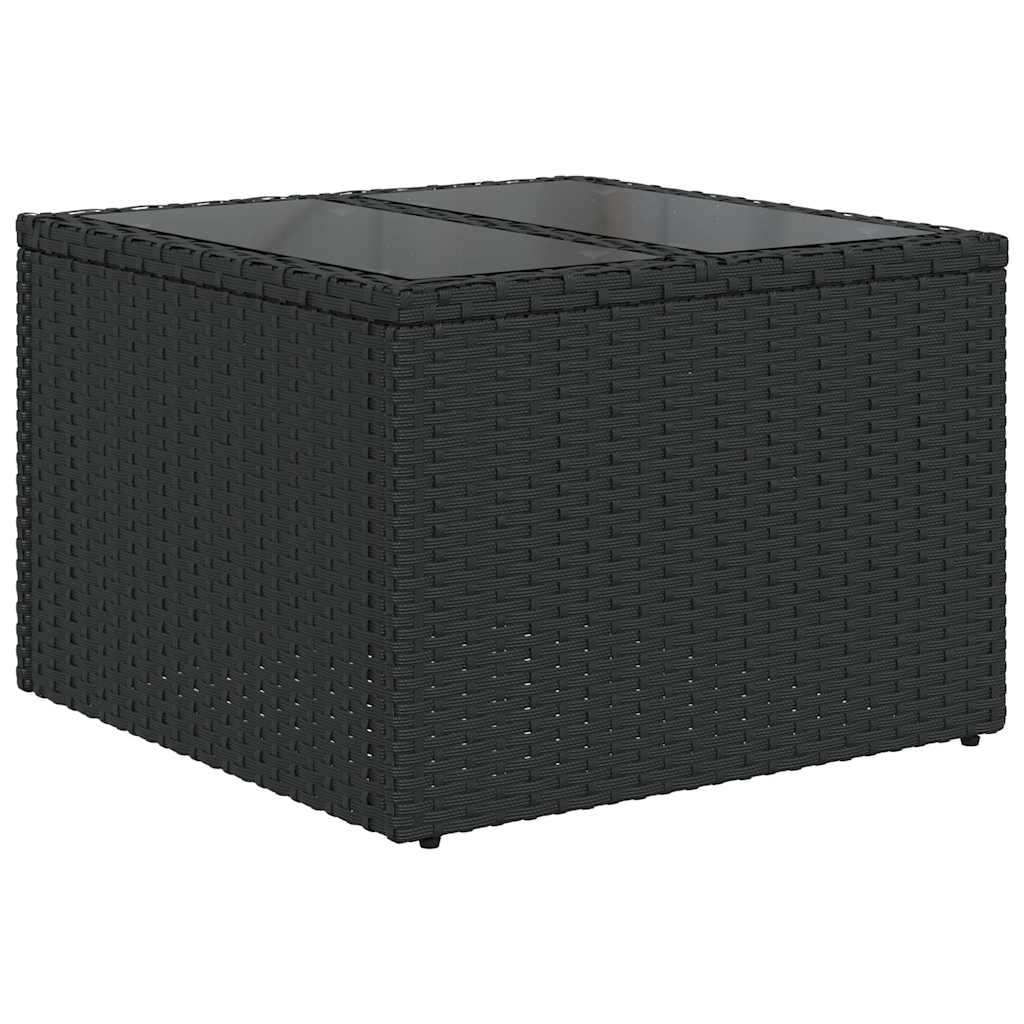 7-delige tuinbankset met kussens van zwart polyrotan is nu te koop bij PeponiXL, paradijselijk wonen!